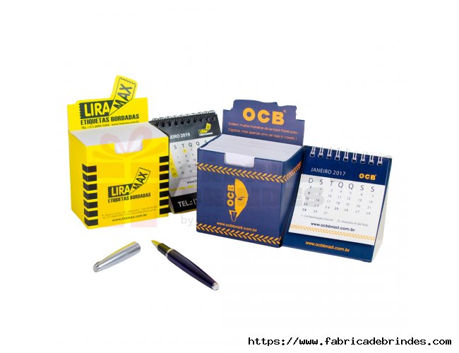 Calendários de Mesa com Bloco Personalizado