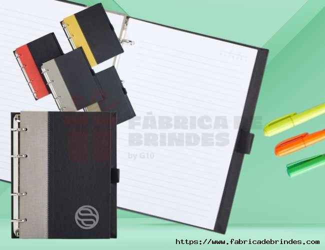 Caderno Fichrio em Couro Sinttico