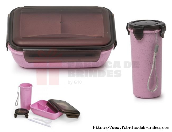 Kit Copo e Marmita Fibra de Bambu
