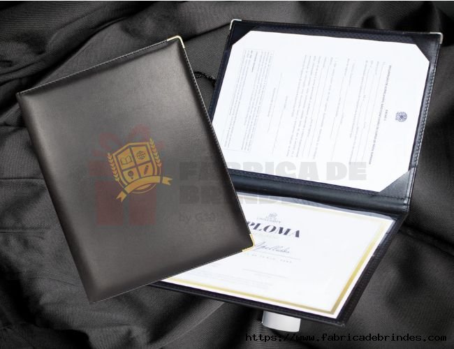 Porta Diploma em Couro Personalizado FBPC004